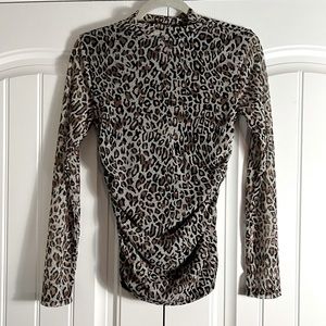 Cheetah Print Long Sleeve Blouse | Adrianna Papelle | Size Medium